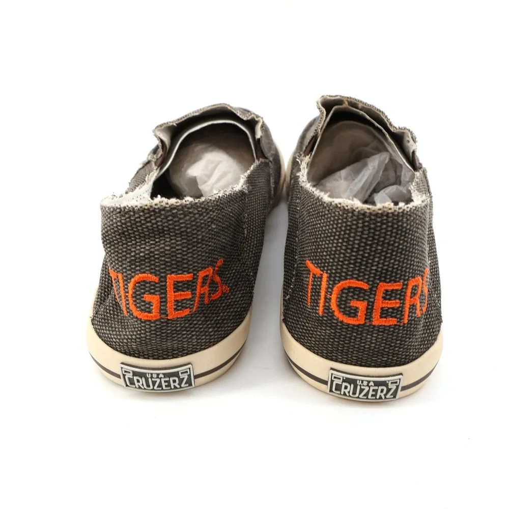 Cruzers NCAA Clemson Tigers Paw Print Slip On Shoes‎ Men's Canvas Loafers